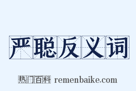 严聪反义词是什么意思的图片